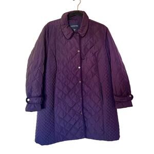 Lands End Quilted Barn Coat Eggplant SZ 18